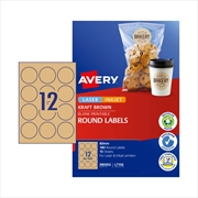 Buy AVERY Label Rd Brn 60mm 12Up Pack of 15