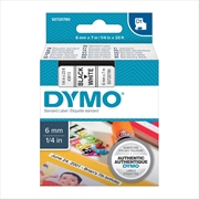 Buy DYMO Black on White 6mm x7m Tape