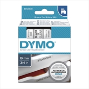 Buy DYMO Black on Clear 19mmx7m Tape