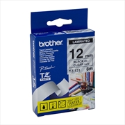 Buy BROTHER TZe131 Labelling Tape 12mm Black on Clear TZE Tape