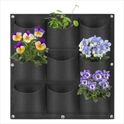 Buy 9 Pockets Wall Hanging Planter Planting Grow Bag Vertical Garden Vegetable Flower Black