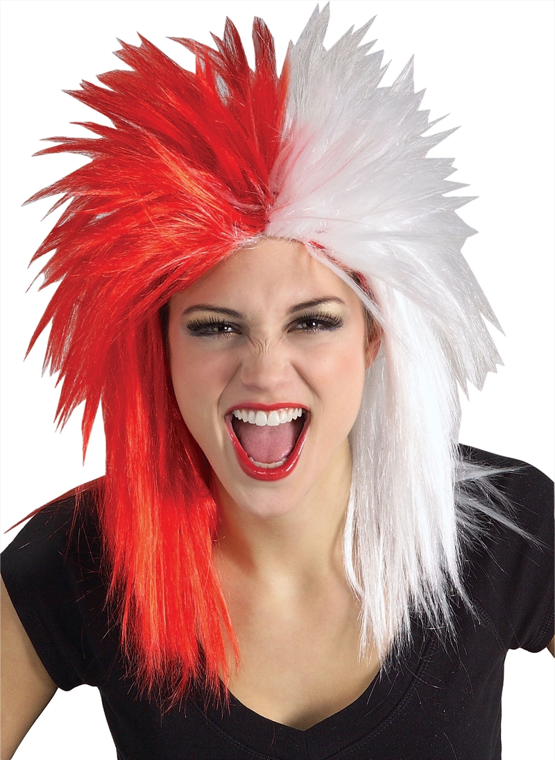 Sport Fanatic Red/White Wig Adult/Product Detail/Costumes