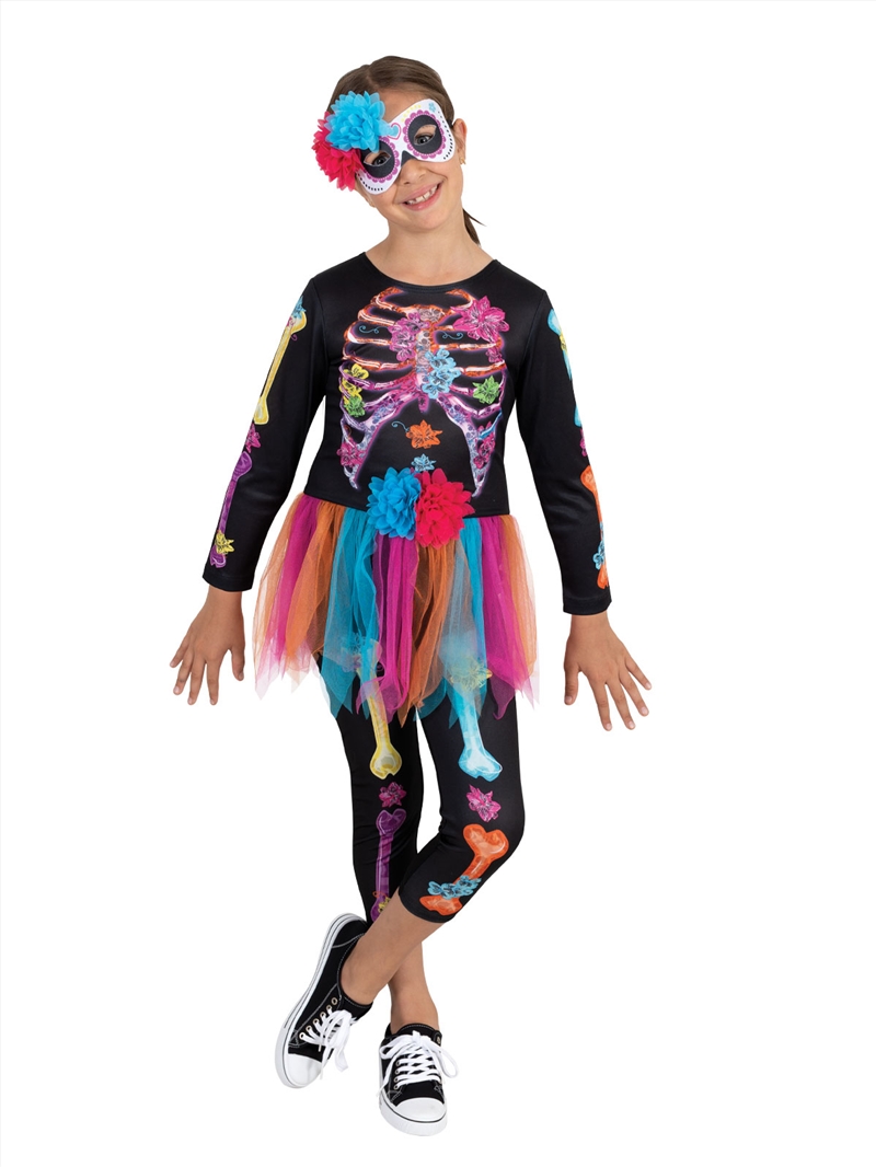 Skeleton Girl Neon Costume - Size 6-8 Yrs/Product Detail/Costumes