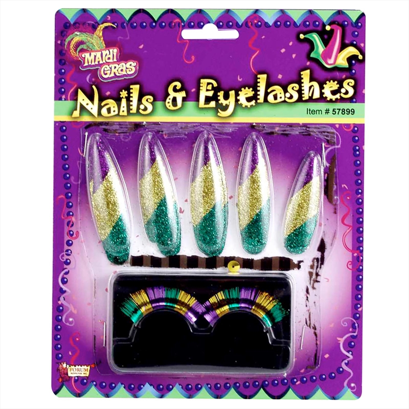 Mardi Gras Nails And Lashes Set/Product Detail/Costumes