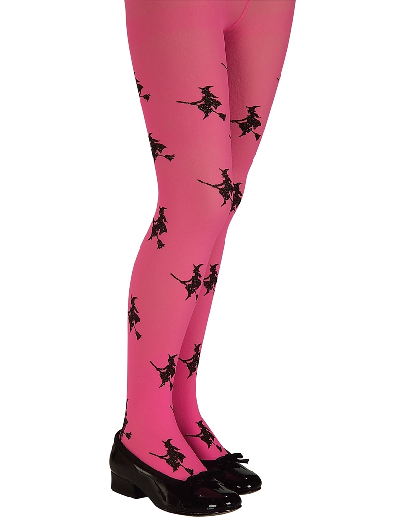 Glitter Witch Tights Pink - Size S/Product Detail/Costumes