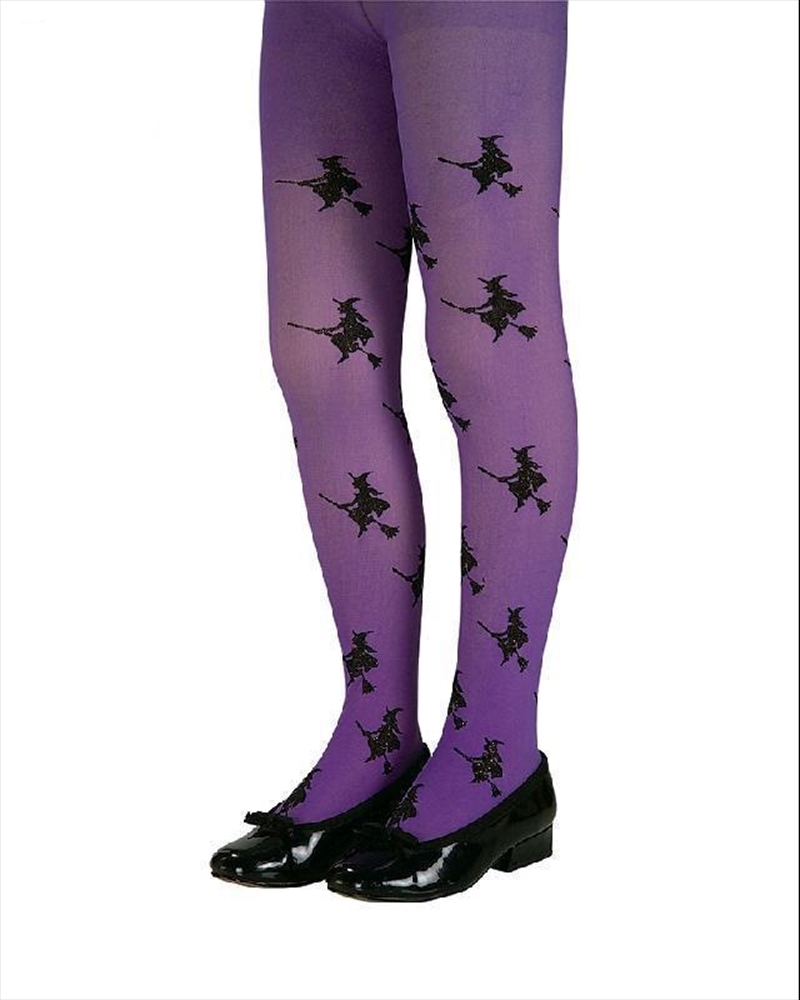 Glitter Witch Tights Purple - Size S/Product Detail/Costumes