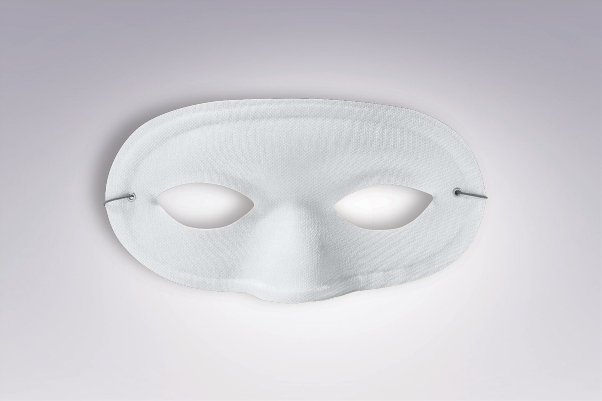 Satin Domino Mask White - Adult/Product Detail/Costumes