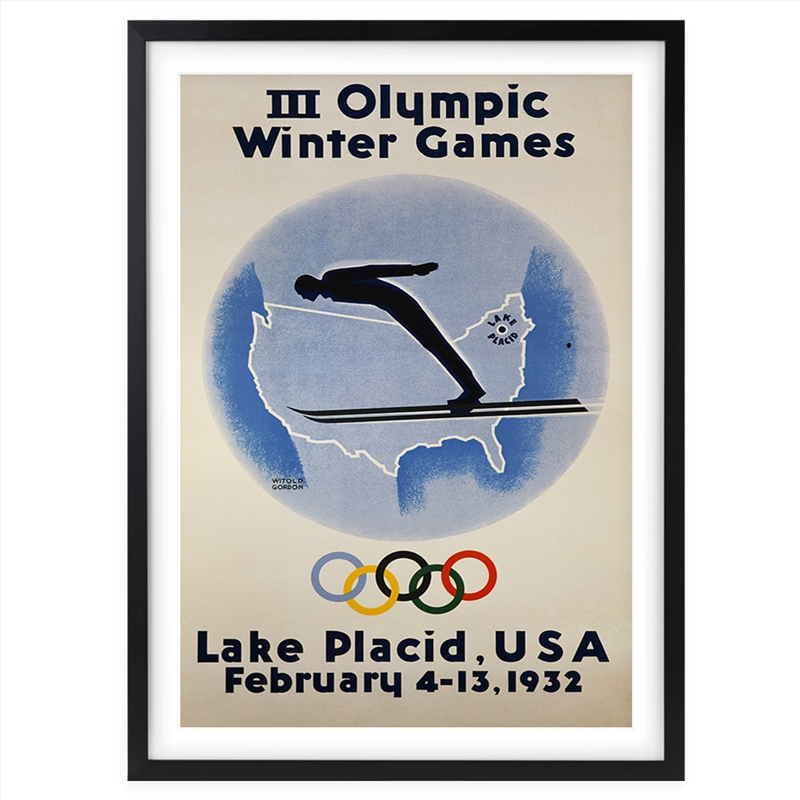 Wall Art's 3rd Winter Olympic Games 1932 Large 105cm x 81cm Framed A1 Art Print/Product Detail/Posters & Prints