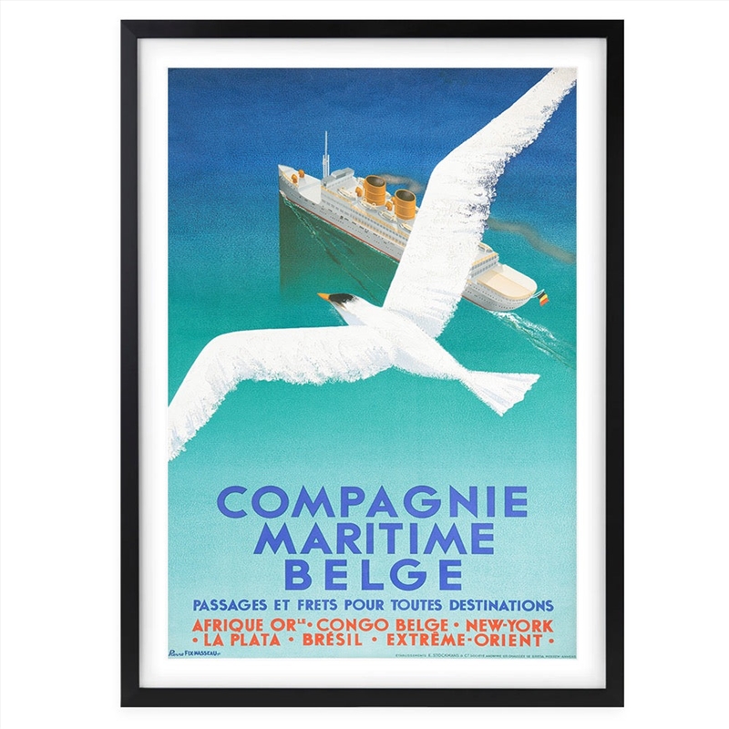 Wall Art's Compagnie Maritime Belge Large 105cm x 81cm Framed A1 Art Print/Product Detail/Posters & Prints
