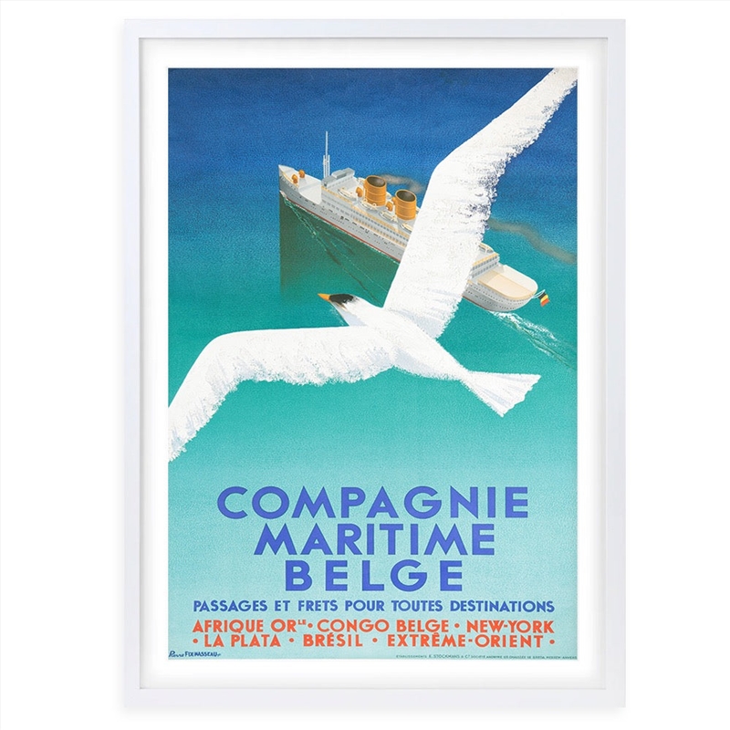 Wall Art's Compagnie Maritime Belge Large 105cm x 81cm Framed A1 Art Print/Product Detail/Posters & Prints