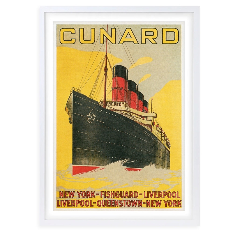 Wall Art's Cunard New York Liverpool Large 105cm x 81cm Framed A1 Art Print/Product Detail/Posters & Prints