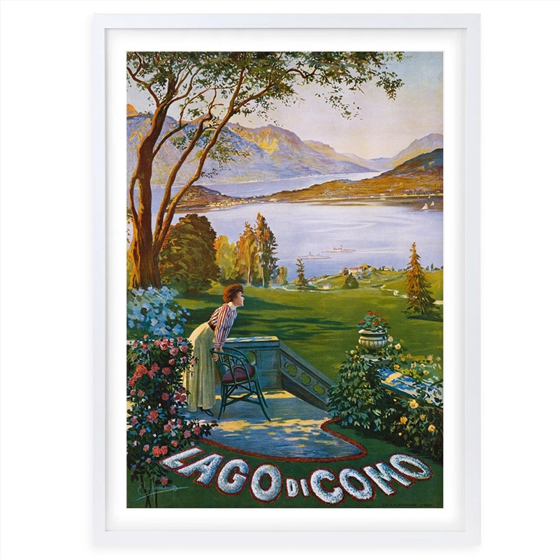 Wall Art's Lago Di Como Large 105cm x 81cm Framed A1 Art Print/Product Detail/Posters & Prints