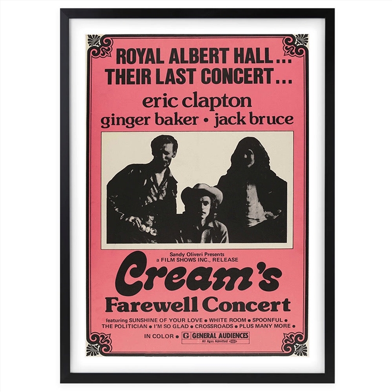 Wall Art's Cream - Farewell Concert - 1969 Large 105cm x 81cm Framed A1 Art Print/Product Detail/Posters & Prints
