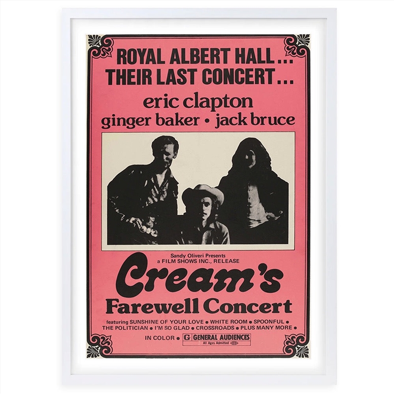 Wall Art's Cream - Farewell Concert - 1969 Large 105cm x 81cm Framed A1 Art Print/Product Detail/Posters & Prints