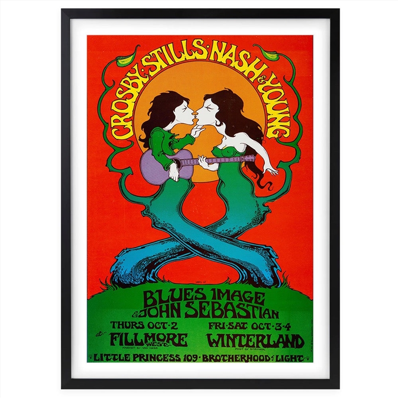Wall Art's Crosby Stills Nash   Young - Blues Image - 1969 Large 105cm x 81cm Framed A1 Art Print/Product Detail/Posters & Prints
