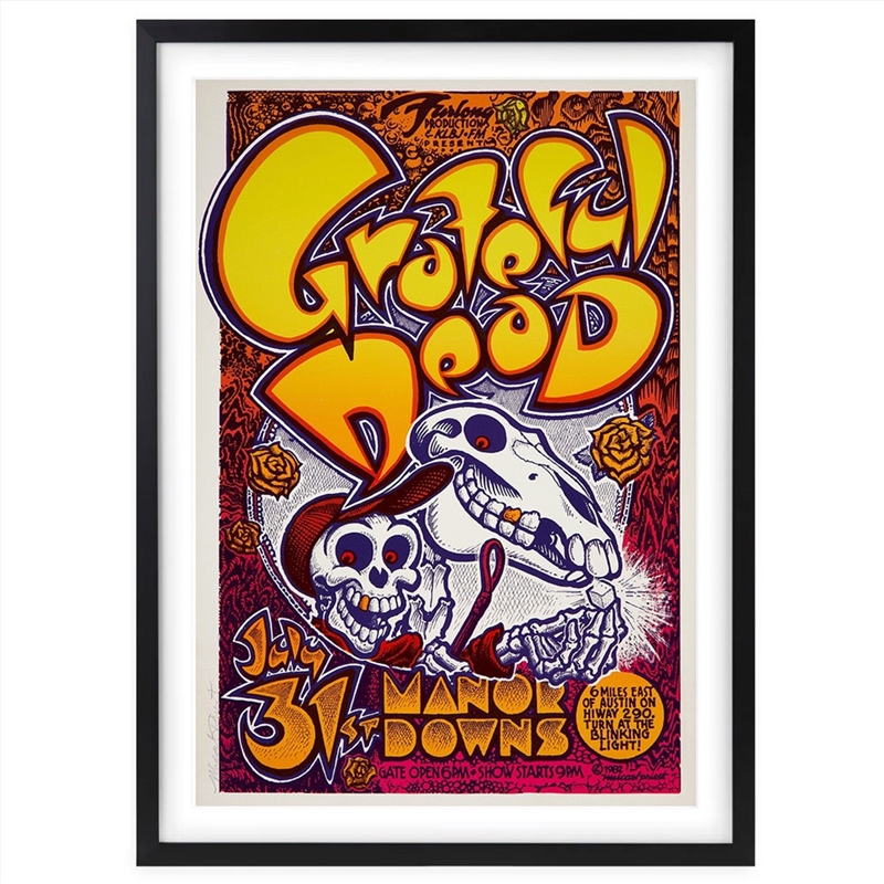 Wall Art's The Grateful Dead - Manor Downs - 1982 Large 105cm x 81cm Framed A1 Art Print/Product Detail/Posters & Prints