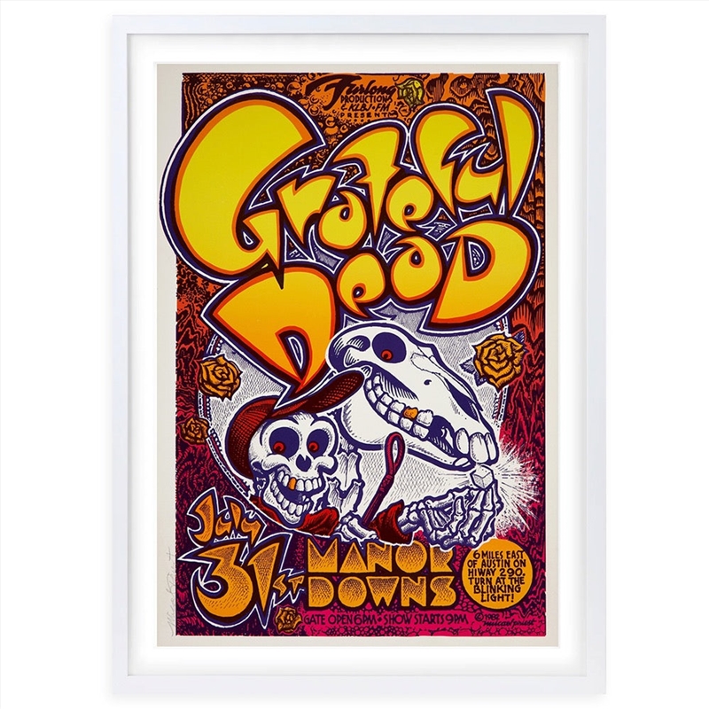 Wall Art's The Grateful Dead - Manor Downs - 1982 Large 105cm x 81cm Framed A1 Art Print/Product Detail/Posters & Prints
