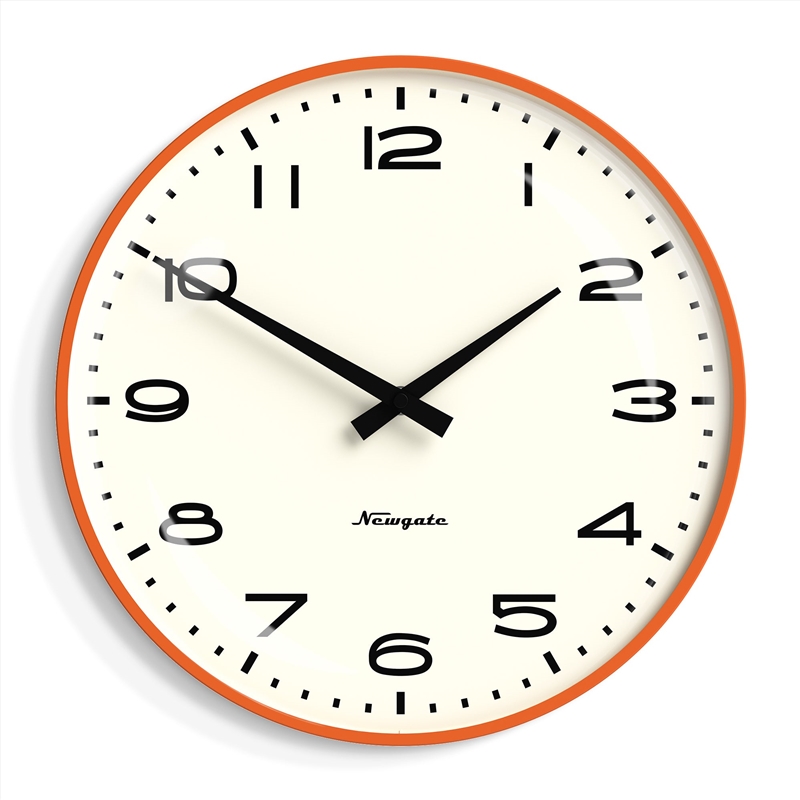 Newgate Radio City Wall Clock Black Arabic Dial - Matte Pumpkin Orange/Product Detail/Clocks