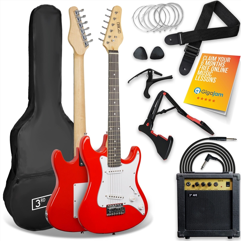 3rd Avenue 3/4 Size Electric Guitar - Red/Product Detail/Musical Instruments