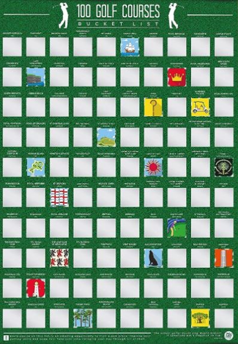 Bucket List Scratch Poster - 100 Golf Course/Product Detail/Posters & Prints