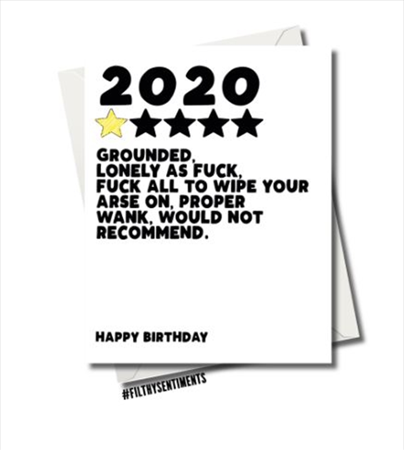 Filthy Sentiments – 1 Star Rating 2020 Card/Product Detail/Stationery