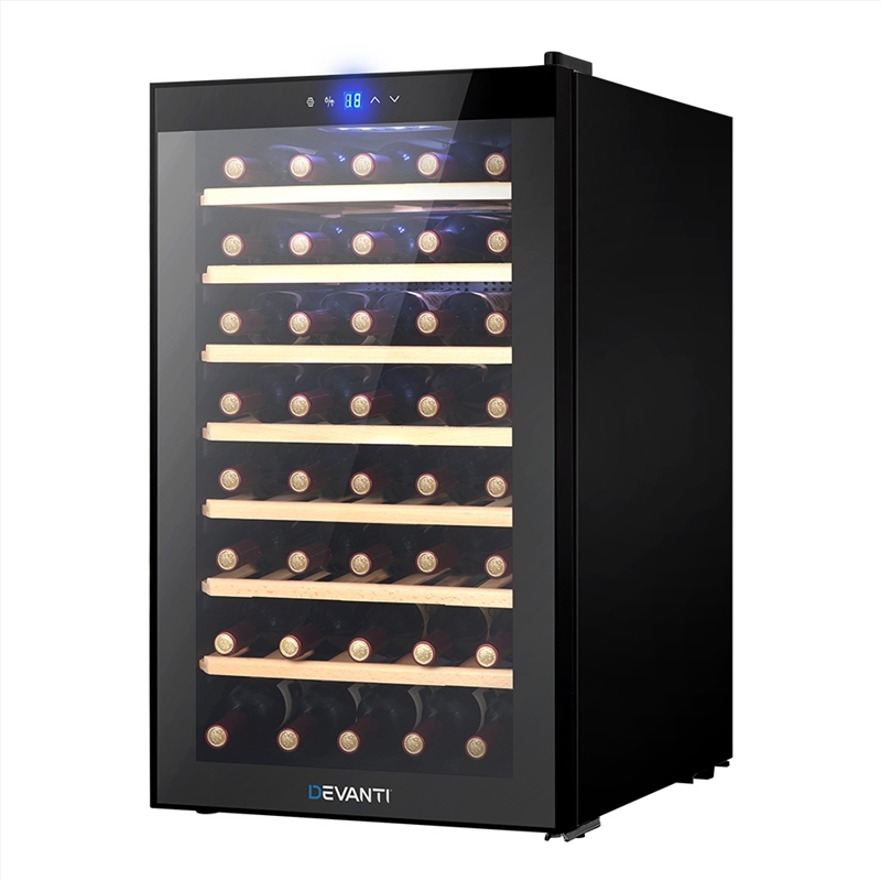 Devanti Wine Cooler Compressor Fridge Chiller Storage Cellar 51 Bottle Black/Product Detail/Appliances