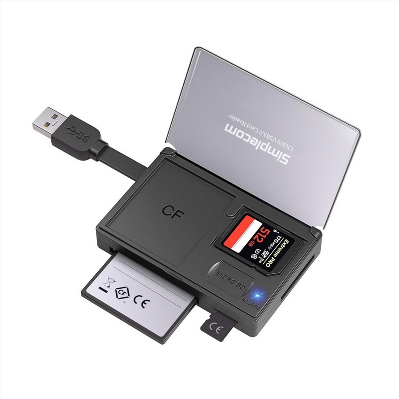 Simplecom CR309 3-Slot SuperSpeed USB 3.0 Card Reader with Card Storage Case/Product Detail/Electronics