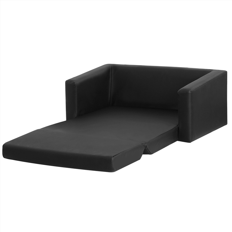 Keezi Kids Sofa 2 Seater Chair Children Flip Open Couch Armchair Black/Product Detail/Homewares