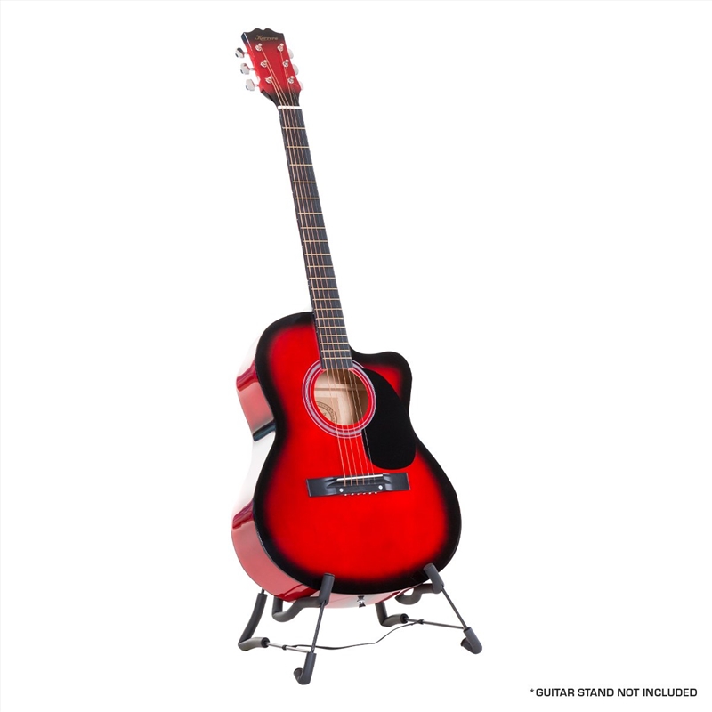 Karrera Acoustic Cutaway 40in Guitar - Red/Product Detail/String Instruments