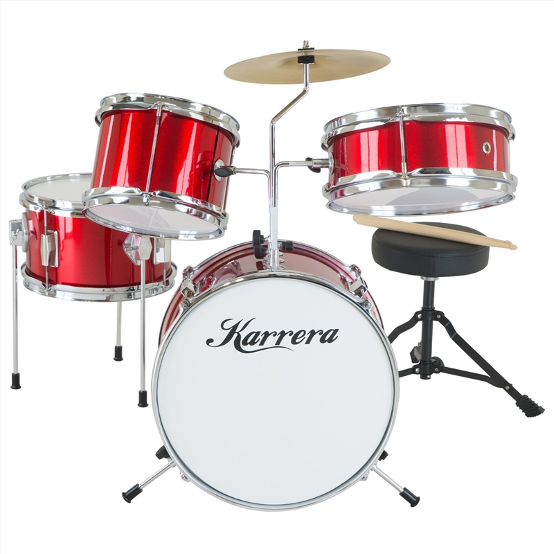 Karrera Children's 4pc Drum Kit - Red/Product Detail/Drums