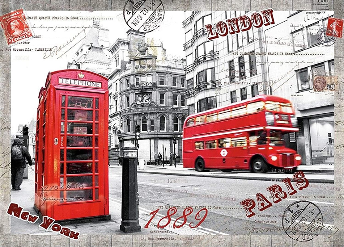 Jigsaw Puzzles 1000 Pieces for Adults London Impression Red Bus Telephone Booth Large Difficult Puzz/Product Detail/Jigsaw Puzzles