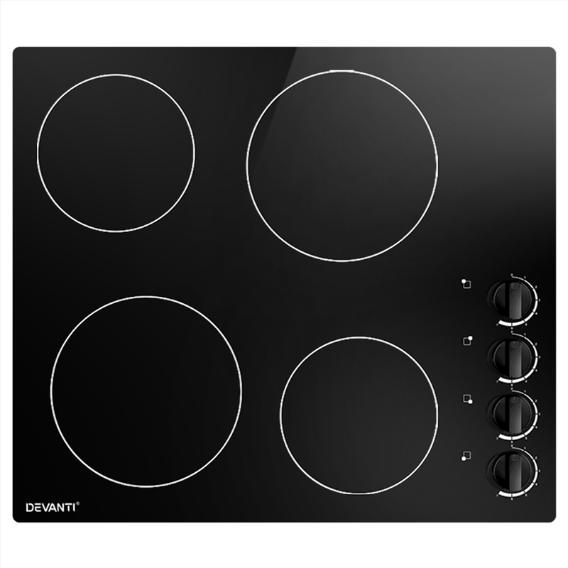 Devanti Ceramic Cooktop 60cm Electric Kitchen Burner Cooker 4 Zone Knobs Control/Product Detail/Kitchenware