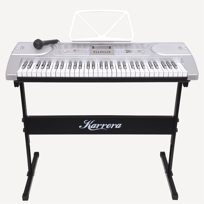 Karrera 61 Keys Electronic Keyboard Piano with Stand - Silver/Product Detail/Piano & Keyboards