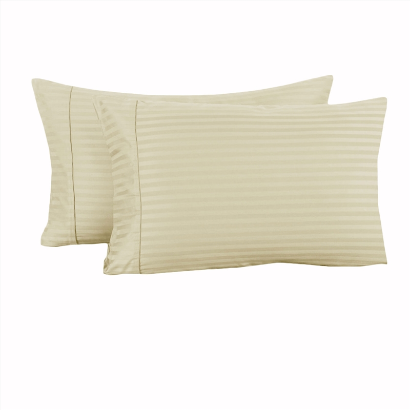 Accessorize 325TC Pair of Cuffed Standard Pillowcases Ecru/Product Detail/Manchester