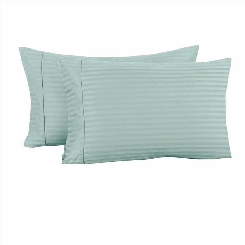 Accessorize 325TC Pair of Cuffed Standard Pillowcases Blue/Product Detail/Manchester