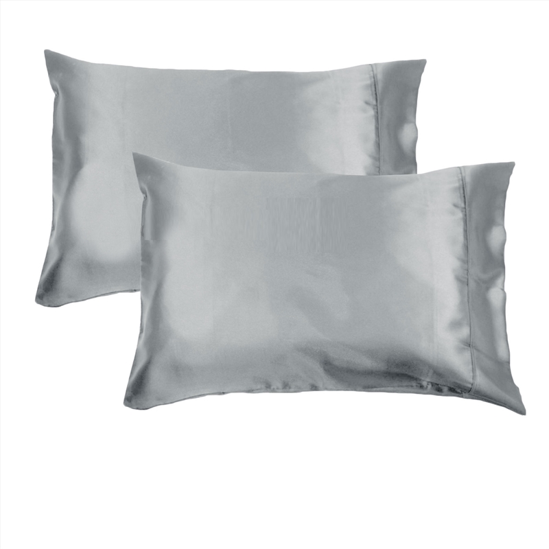 Accessorize 300TC Deluxe Essentials Satin Standard Pillowcases Silver/Product Detail/Manchester