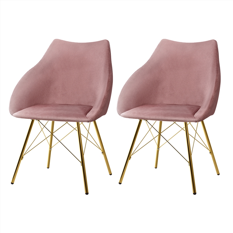 Artiss Set of 2 Valisa Dining Chairs Kitchen Chairs Upholstered Velvet Pink/Product Detail/Homewares