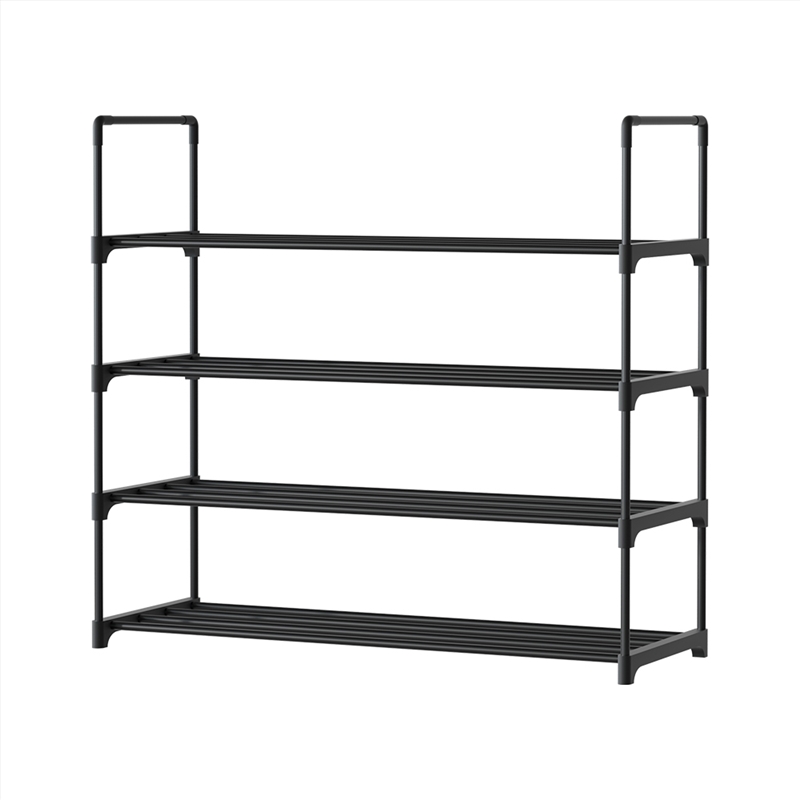 Artiss Shoe Rack Stackable 4 Tiers 80cm Shoes Shelves Storage Stand Black/Product Detail/Homewares