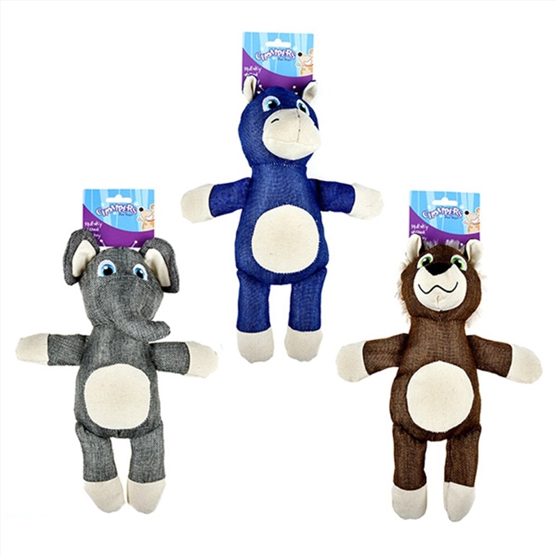 Chompers Dog Toy Animals -Donkey, Elephant, Bear - 1 x Colour Randomly Selected/Product Detail/Pet Accessories