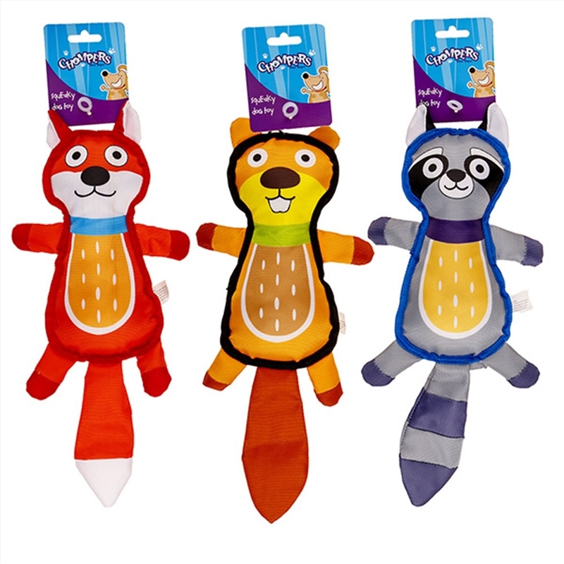 Chompers- Animals Plush dog toys with squeaker FOX/BEAVER/RACCOON  40X16CM-(1pc Random Animal)/Product Detail/Pet Accessories