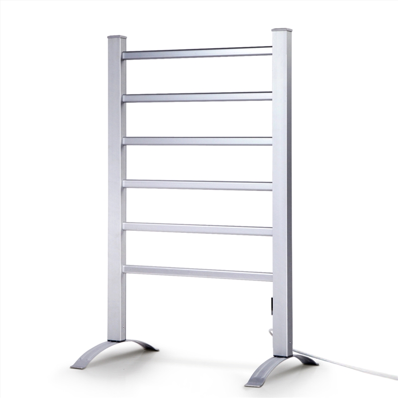 Devanti Electric Heated Towel Rail Rails Warmer Rack Aluminium 6 Bars/Product Detail/Homewares