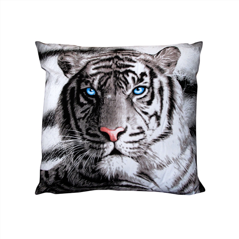 Just Home Blue Eyes Stripes Tiger Square Filled Cushion/Product Detail/Cushions