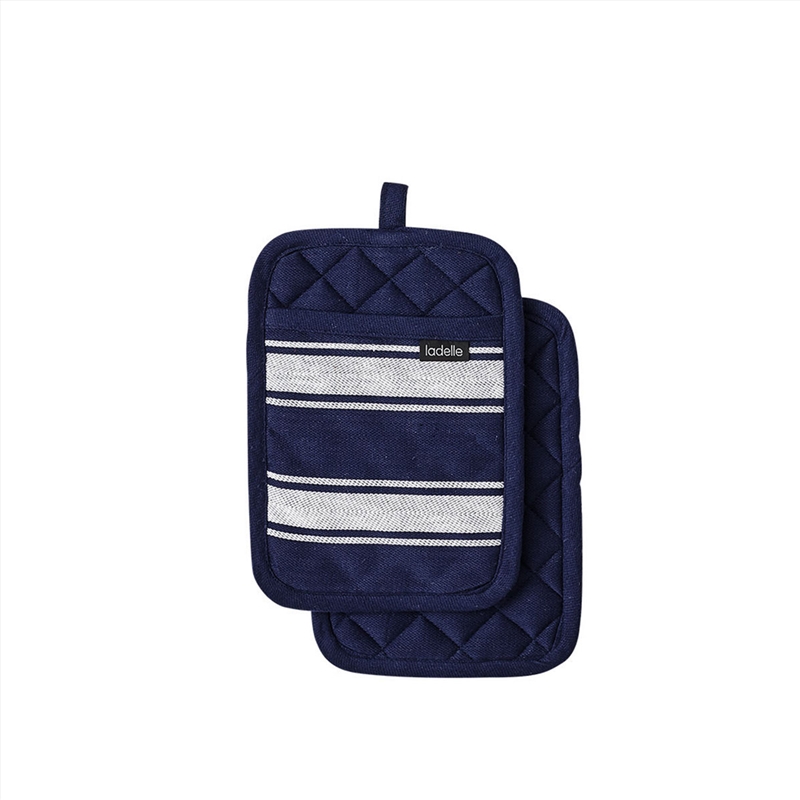 Ladelle Butcher Stripe Series Navy Set of 2 Pot Holders 17.5 x 24.5cm/Product Detail/Homewares