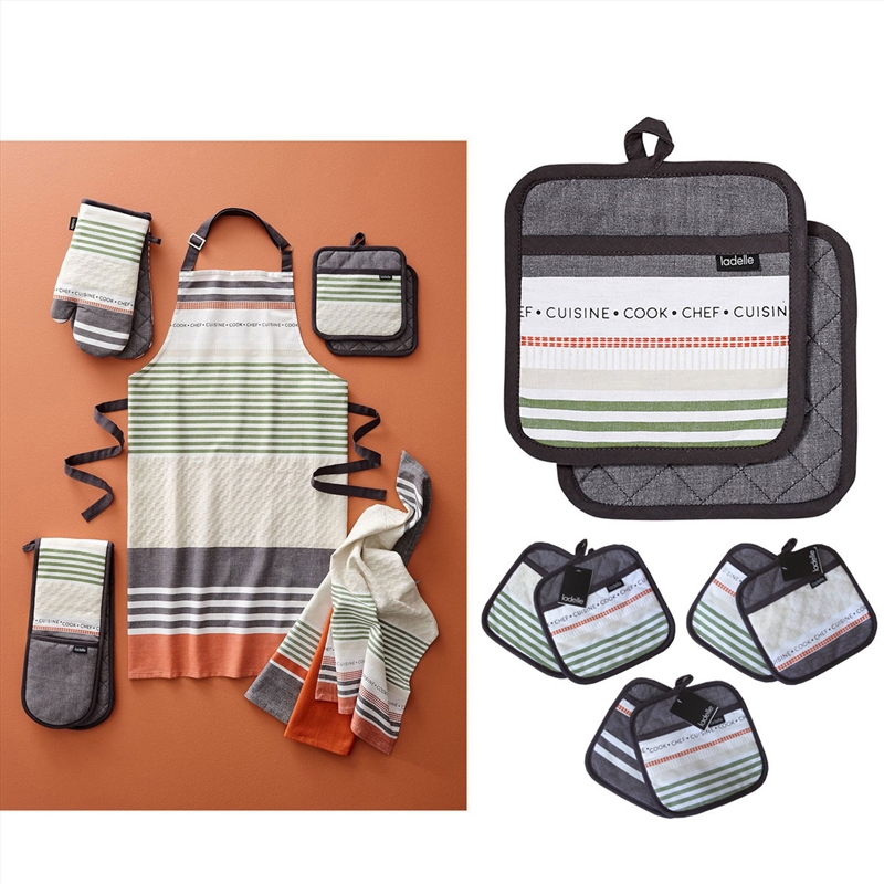 Ladelle Intrinsic Grey Set of 2 Pot Holders 21 x 21 cm/Product Detail/Homewares