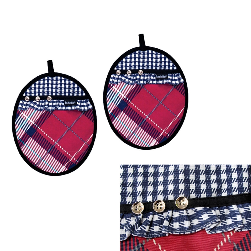 Ladelle Khloe Multi Set of 2 Pot Holders 20 x 24.5 cm/Product Detail/Homewares