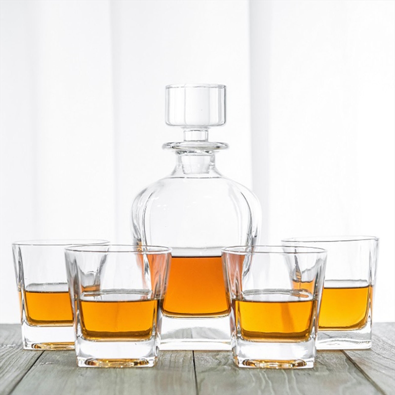 Novare Oval Whiskey Decanter Bottle With 4 Whiskey Glasses Set/Product Detail/Kitchenware