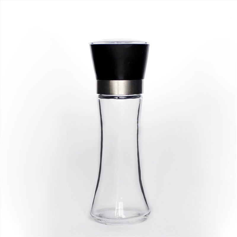 1x 180ml Glass Salt or Pepper Grinder 18cm - Adjustable Ceramic Core Tall Mill/Product Detail/Homewares