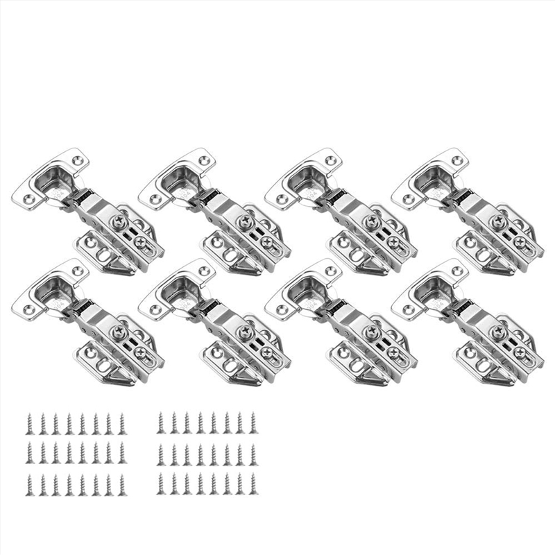 8 Pack 304 Stainless Steel Cabinet Hinges 100 Degree Soft Closing Full Overlay Door Hinge Nickel Pla/Product Detail/Homewares