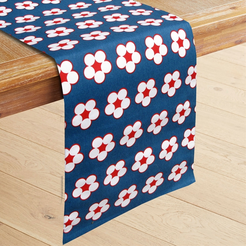 IDC Homewares 100% Cotton Printed Table Runner Cotton Bud Navy/Product Detail/Homewares