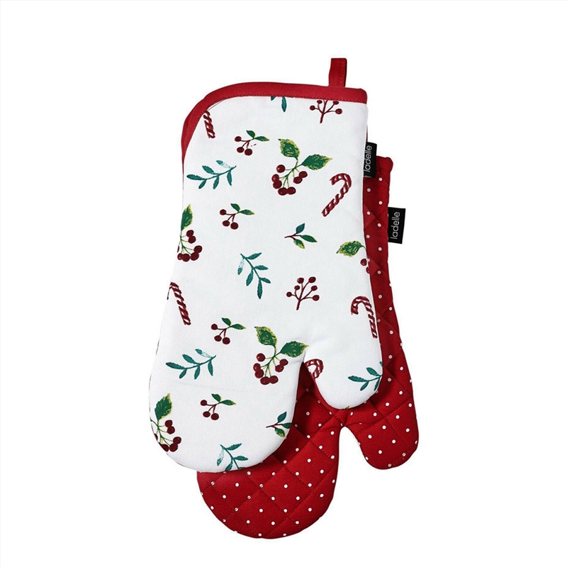 Ladelle Joyful Red Set of 2 Oven Mitts 18 x 33 cm/Product Detail/Homewares